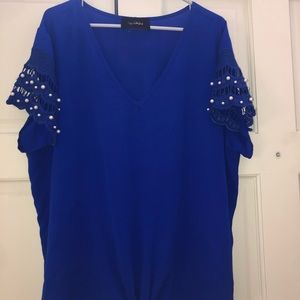 Wishful Royal Blue Pearl Short Sleeve top
